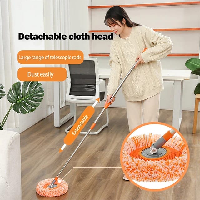 Multi-Functional Spin Mop with Extendable Stainless Steel Handle