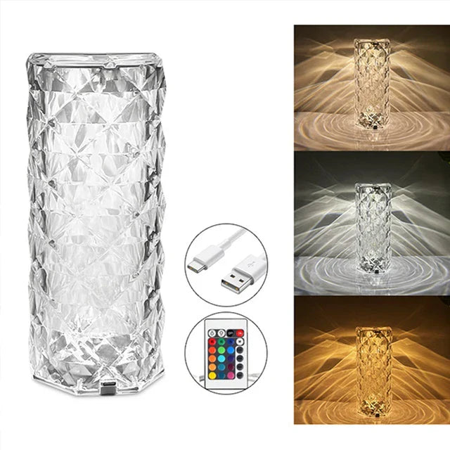 16-Color Remote Nightlight,Crystal Diamond Touch Lamp