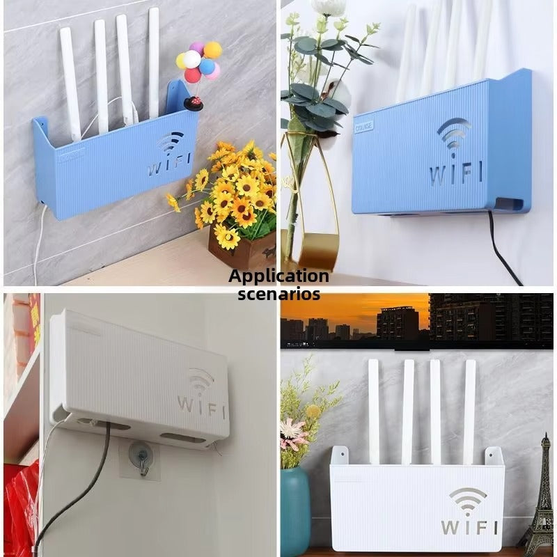 WiFi Router Shelf & Cable Organizer , Power Strips & Cables