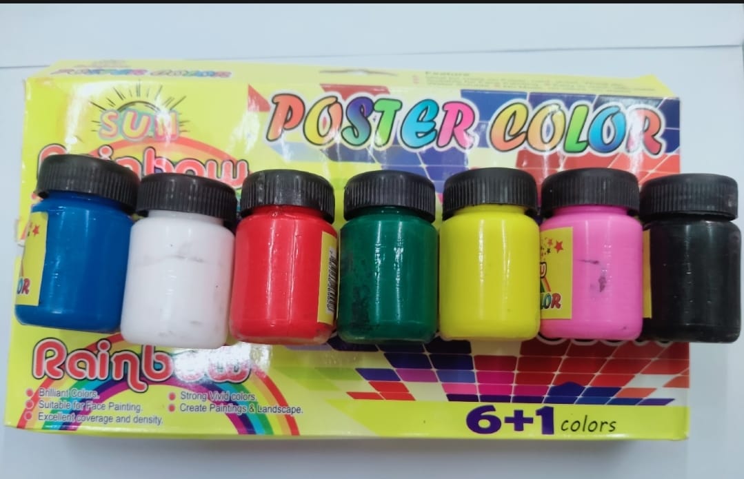 Poster Colours 6+1 Pack with Free Brush