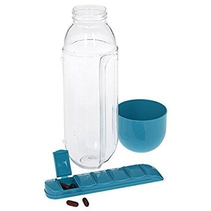 2-in-1 Medicine Organizer with Water Bottle