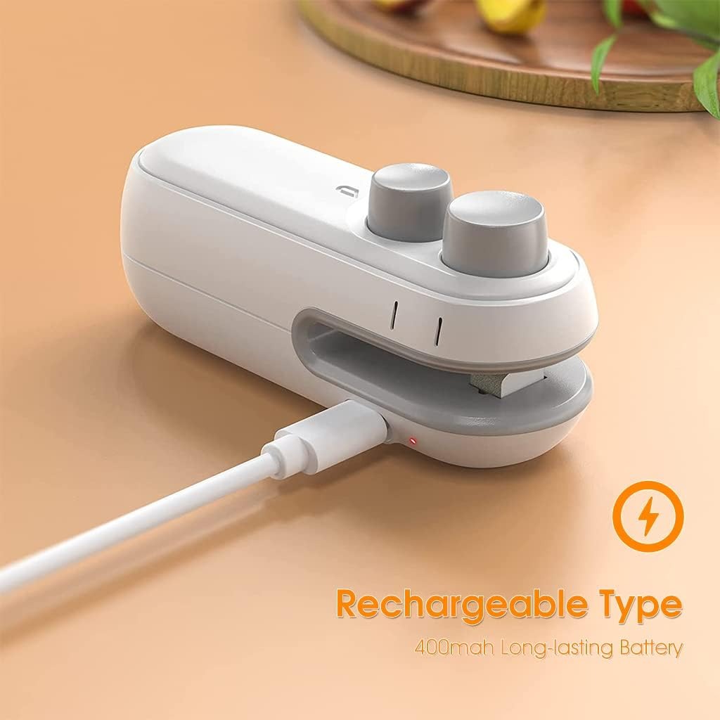 2-in-1 Mini Bag Sealer – USB Rechargeable & Long Lasting Battery