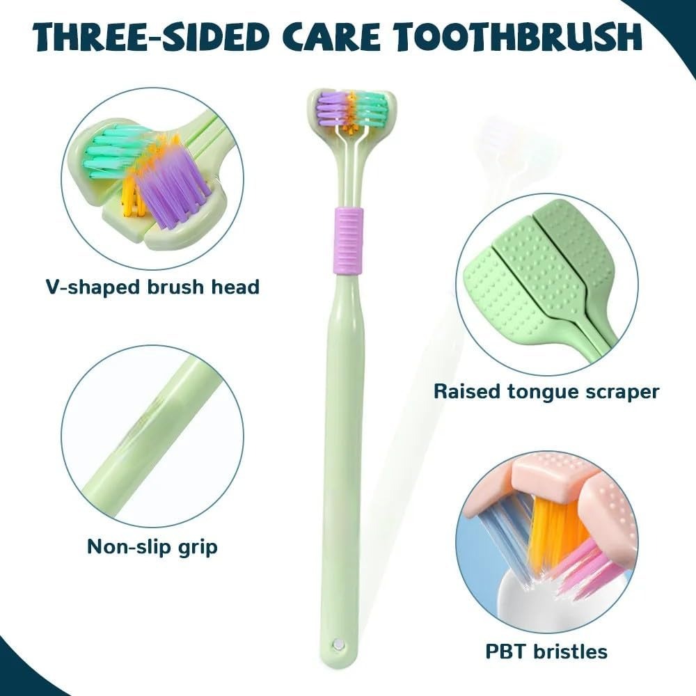 Three-Sided Ultra Soft Bristle Toothbrush