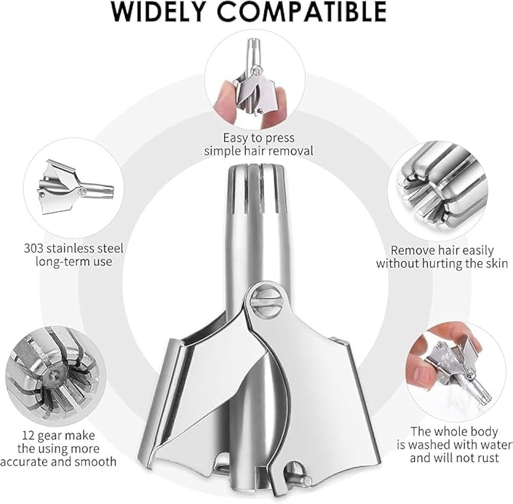 Manual Nose Hair Trimmer, Pain-Free Grooming Tool