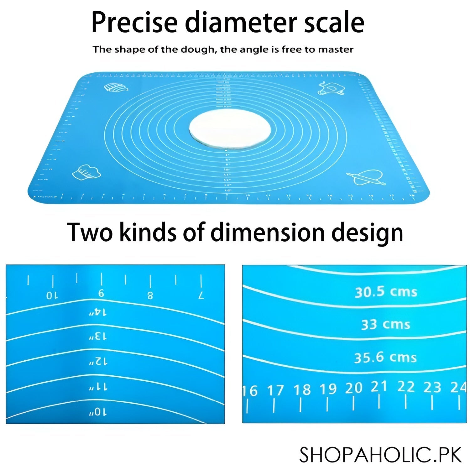 Silicone Baking Roti Mat With Measurements