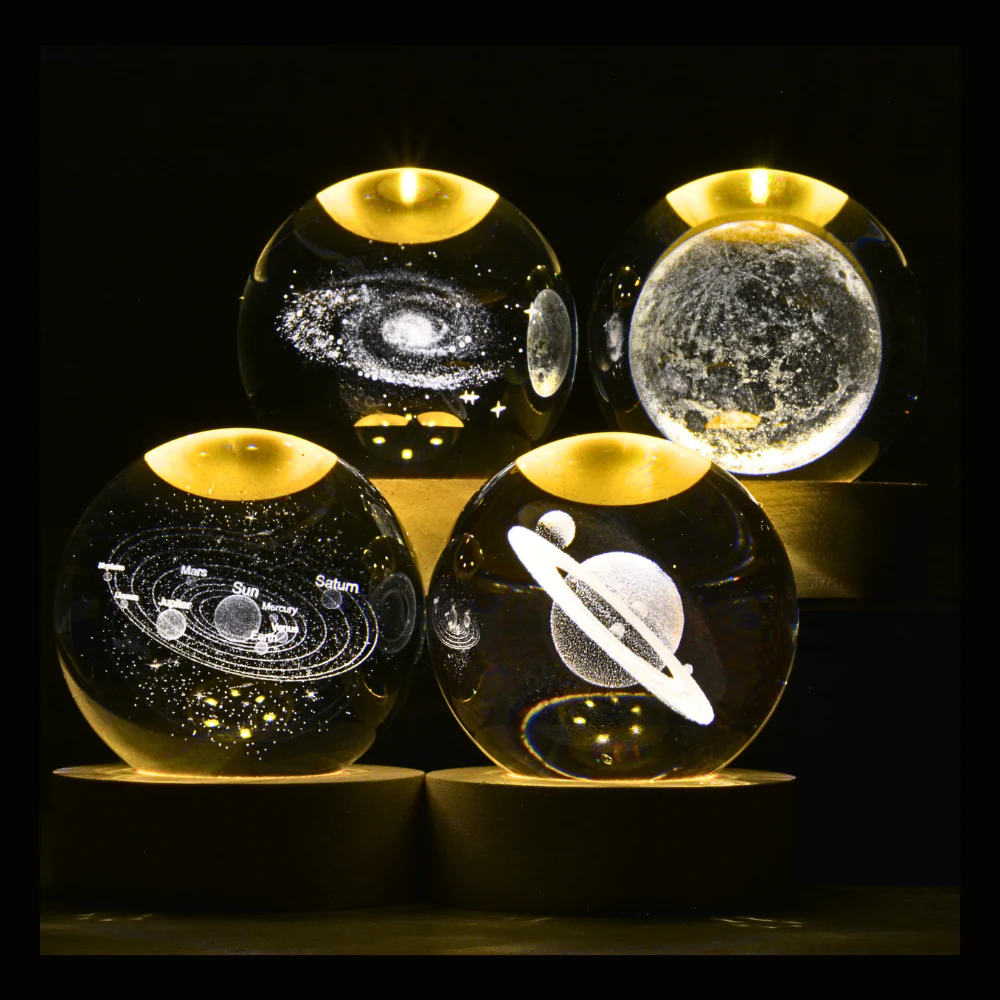 1 Pc USB LED Galaxy Crystal Ball Lamp-Kids Birthday Gift (Random Design)