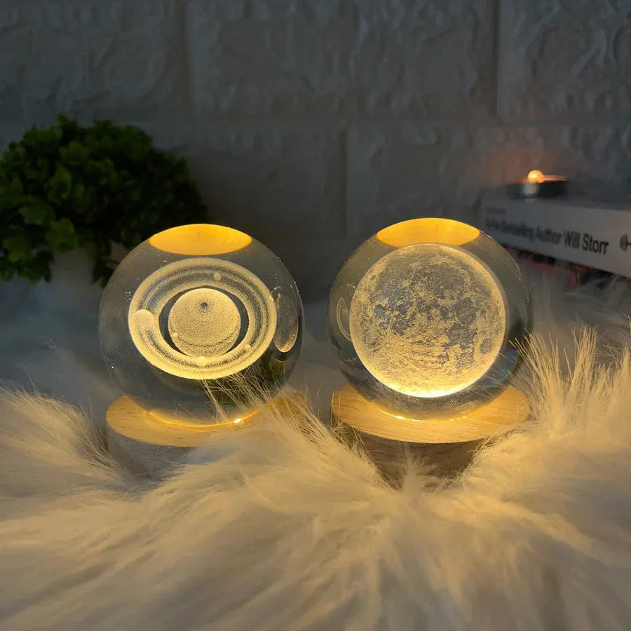 1 Pc USB LED Galaxy Crystal Ball Lamp-Kids Birthday Gift (Random Design)