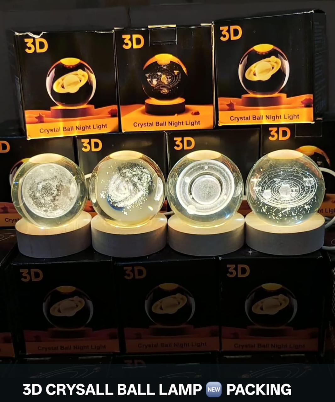 1 Pc USB LED Galaxy Crystal Ball Lamp-Kids Birthday Gift (Random Design)