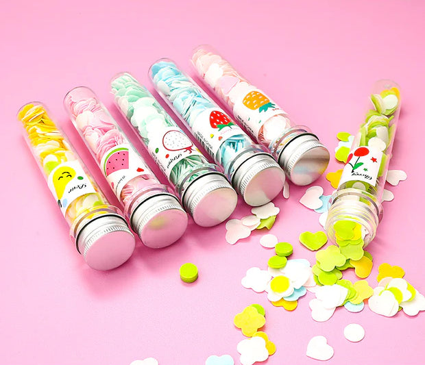 120pcs Disposable Paper Flower Soap Tube | Travel-Friendly Pocket Soap Flakes