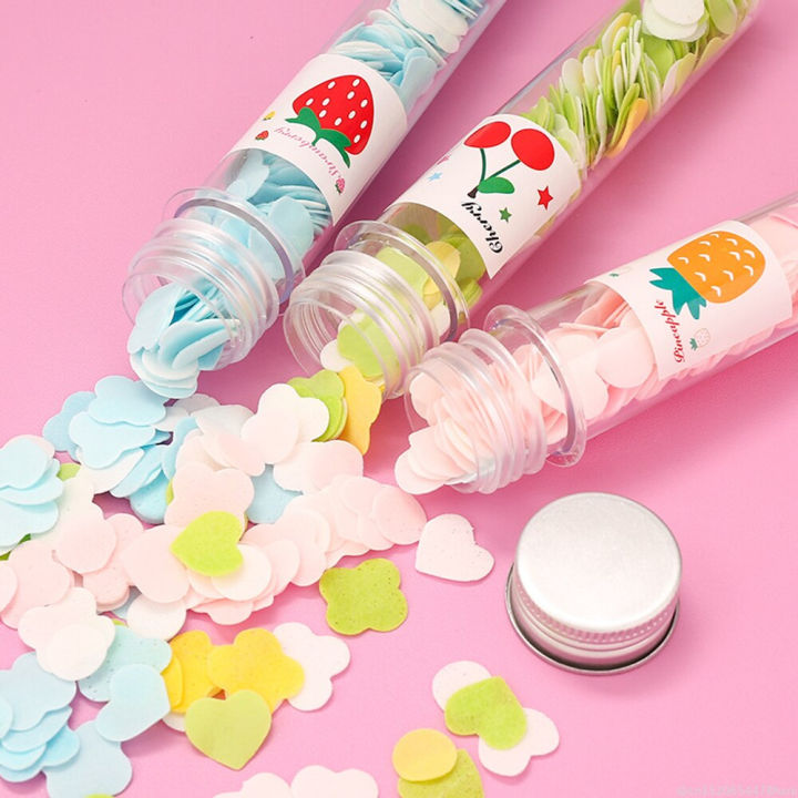 120pcs Disposable Paper Flower Soap Tube | Travel-Friendly Pocket Soap Flakes