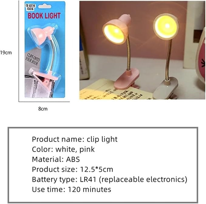 Mini Book Light with Clip – Portable LED Reading Lamp