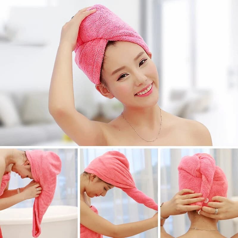 Pack Of 2 Super Absorbent Quick Dry Hair Towel