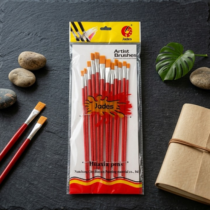 Writing Brush Set 12 Pcs Plastic Handle