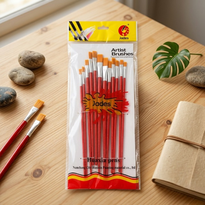 Writing Brush Set 12 Pcs Plastic Handle