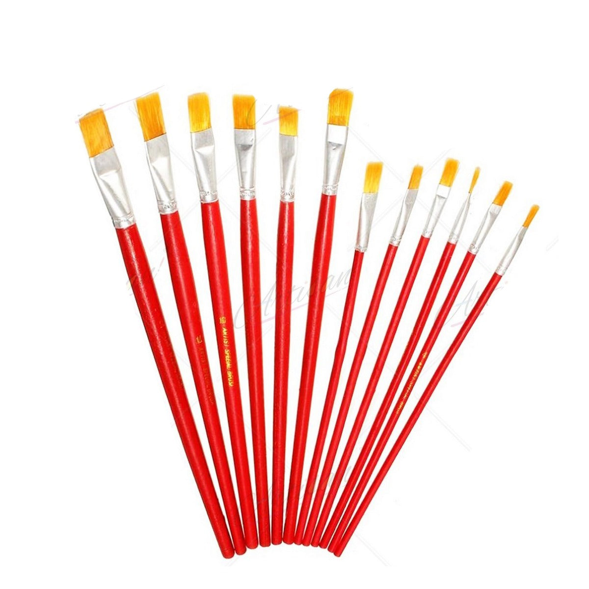 Writing Brush Set 12 Pcs Plastic Handle