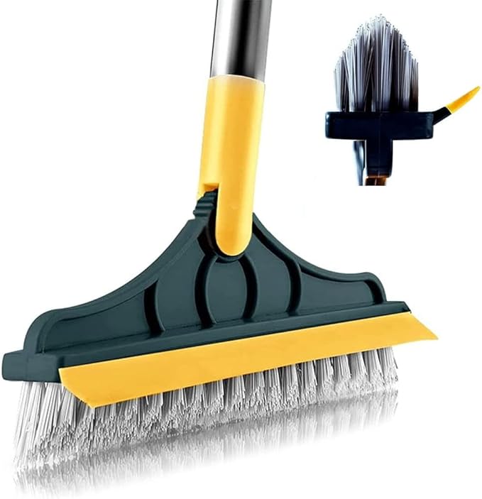 2 in 1 Cleaning Brush with wiper | 120° Rotate Bathroom Floor Cleaning Brush