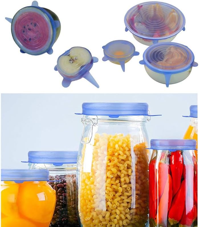 6Pcs Kitchen Reusable Silicone Seal Lid| Reusable Bowl Covers | Multi‑Size Food Savers