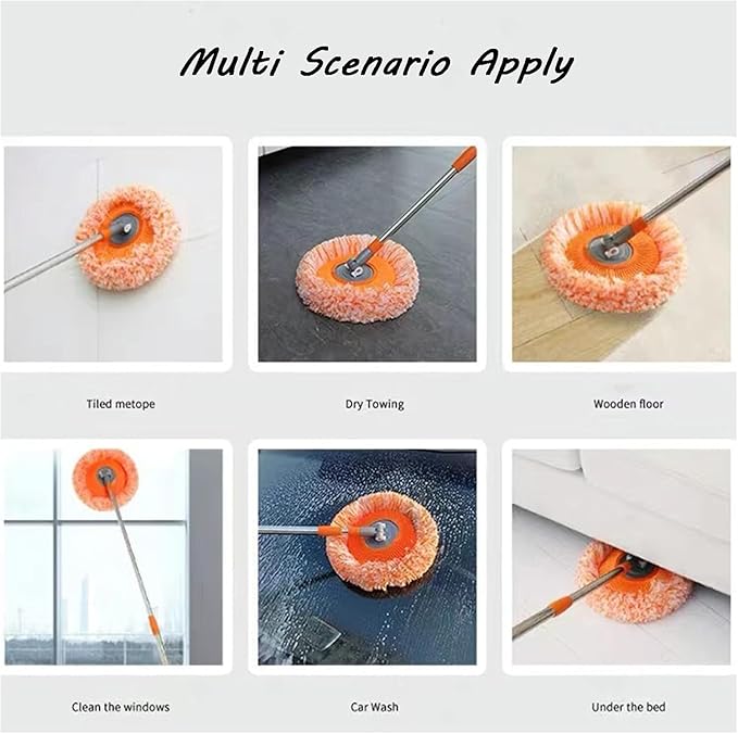 Multi-Functional Spin Mop with Extendable Stainless Steel Handle