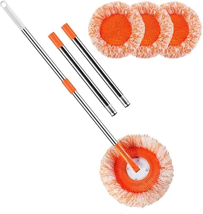 Multi-Functional Spin Mop with Extendable Stainless Steel Handle