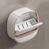 1pc Wall - Mounted Flip - Top Soap Holder with Drain  - draining for Shower, Bath & Kitchen -Random Colour